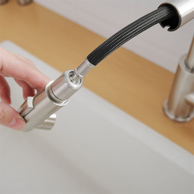 Brushed Nickel Single Handle Pull Down Kitchen Faucet with Ceramic Disc Valve