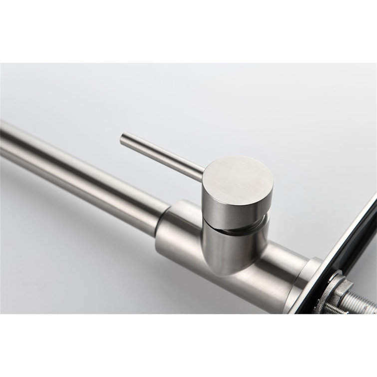 Brushed Nickel Kitchen Faucet with Pull-Out Spray