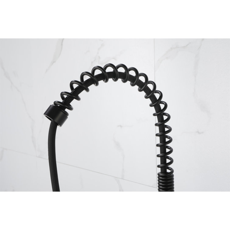 Matte Black Stainless Steel Pull-Down Kitchen Faucet