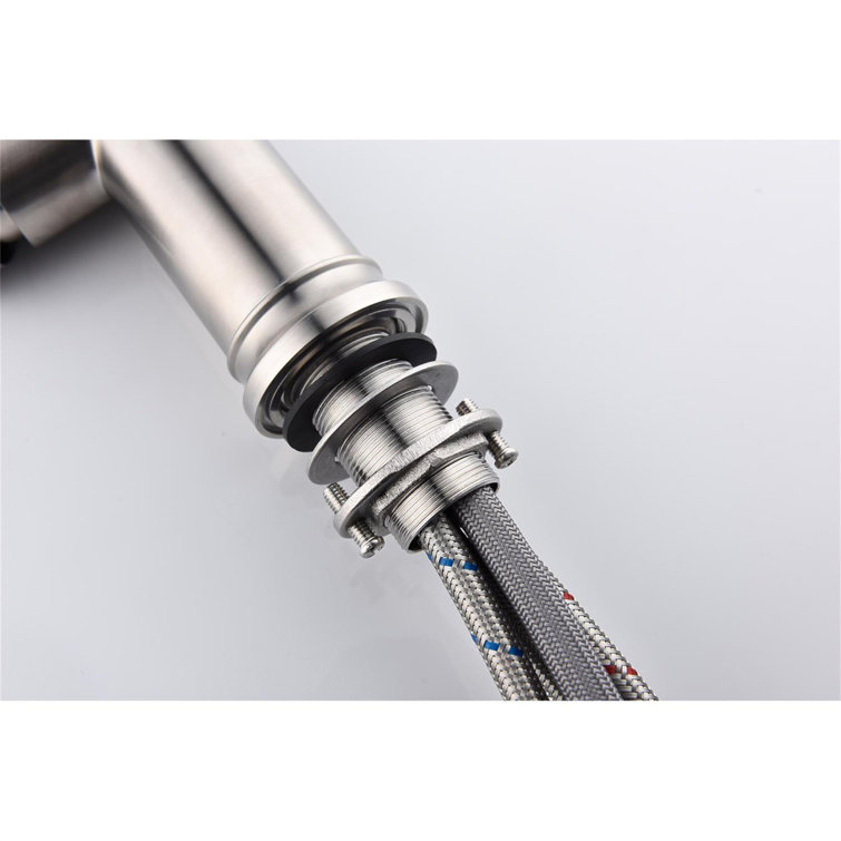 Brushed Nickel Single Handle Pull Down Kitchen Faucet