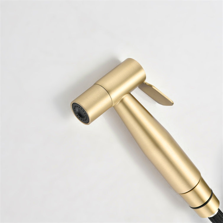 Brushed Gold Stainless Steel Double Handle Bridge Kitchen Faucet