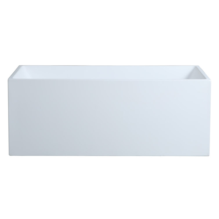 Modern White Acrylic Freestanding Soaking Bathtub