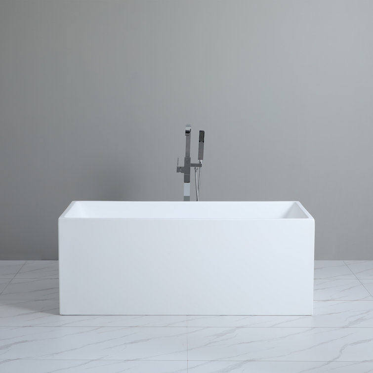 Modern White Acrylic Freestanding Soaking Bathtub