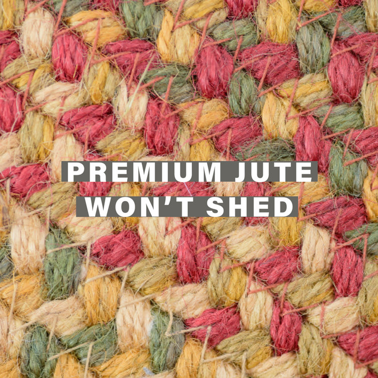 Cider Barn Red and Green Braided Jute Rug