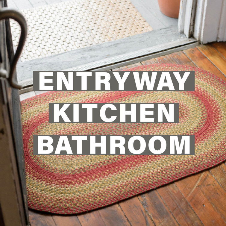 Cider Barn Red and Green Braided Jute Rug