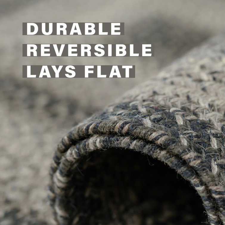 Flint Hill Gray and Black Braided 4' x 6' Rug
