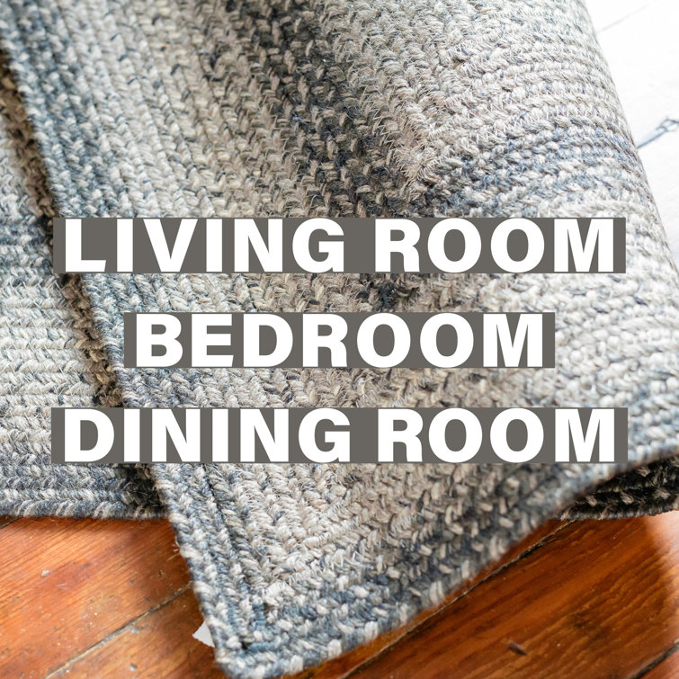 Flint Hill Gray and Black Braided 4' x 6' Rug