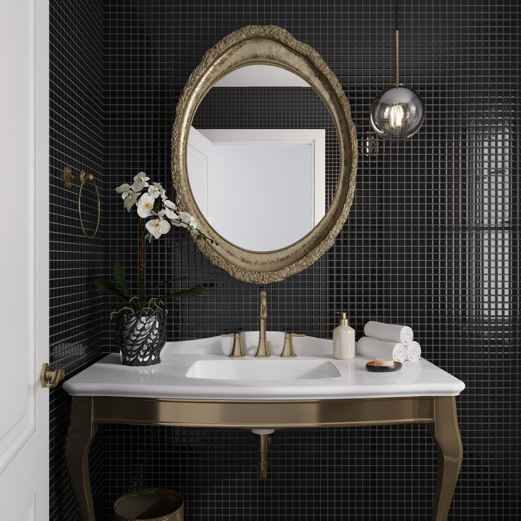Black Polished Glass Mosaic Tile for Kitchen and Bathroom