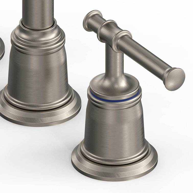 Classical Brushed Nickel 8 Inch Widespread Bathroom Faucet Set