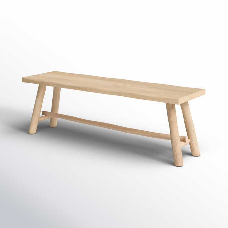 Light Brown Mango Wood Bench with Eucalyptus Legs