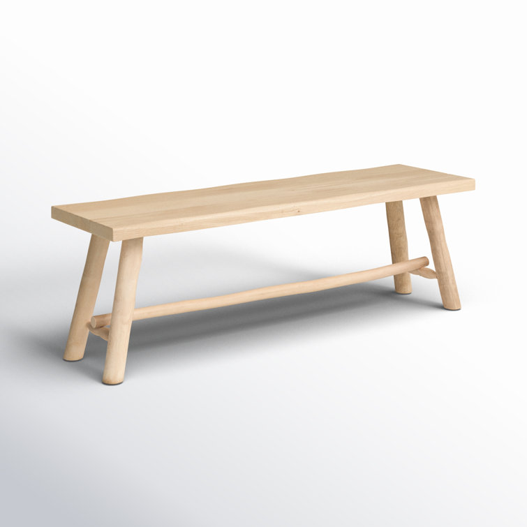 Light Brown Mango Wood Bench with Eucalyptus Legs