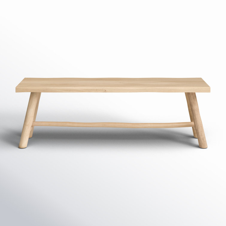 Light Brown Mango Wood Bench with Eucalyptus Legs