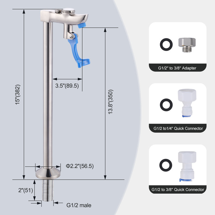 Brushed Nickel Commercial Single Handle Pot Filler Faucet