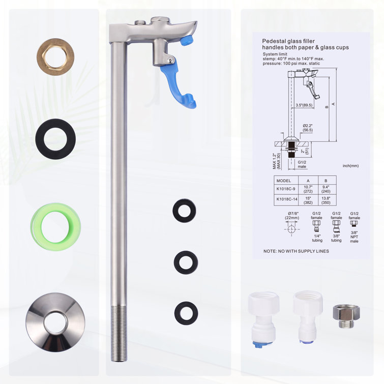 Brushed Nickel Commercial Single Handle Pot Filler Faucet