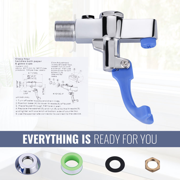 Chrome Wall Mounted Single Handle Drinking Fountain Faucet