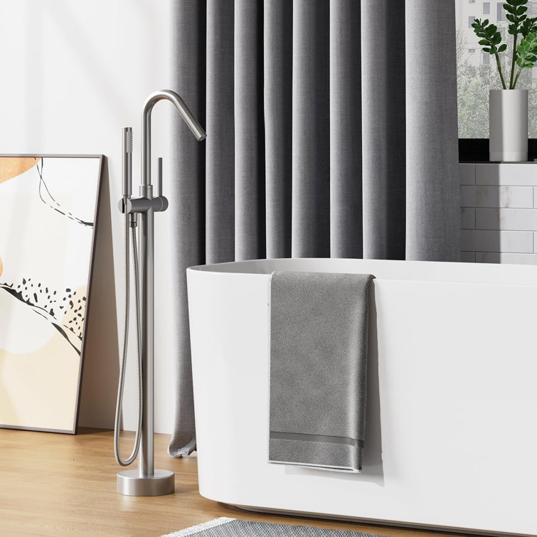 Matte Black Nickel-Plated Freestanding Bathtub Faucet with Handheld Shower