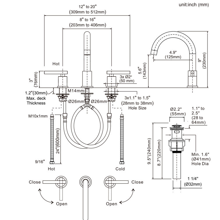 Brushed Nickel Double Handle High Arc Bathroom Faucet