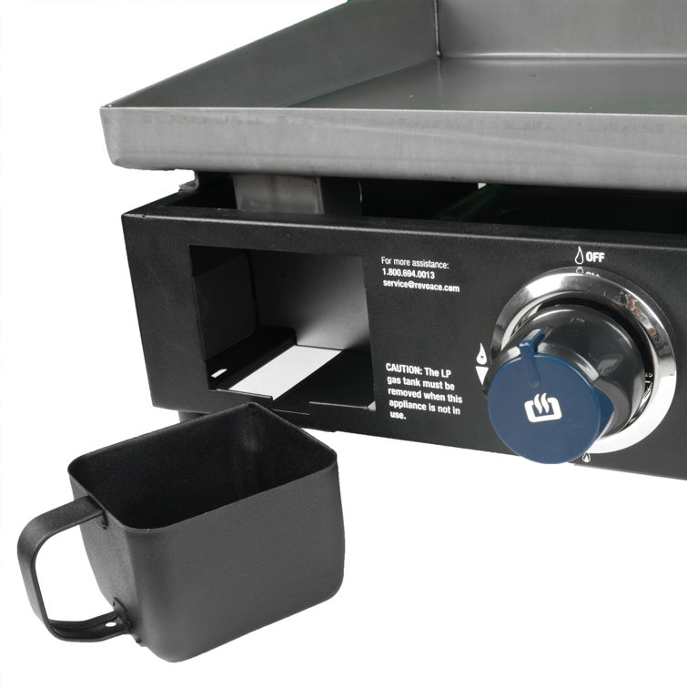 19-Inch Black Stainless Steel Portable Propane Gas Griddle