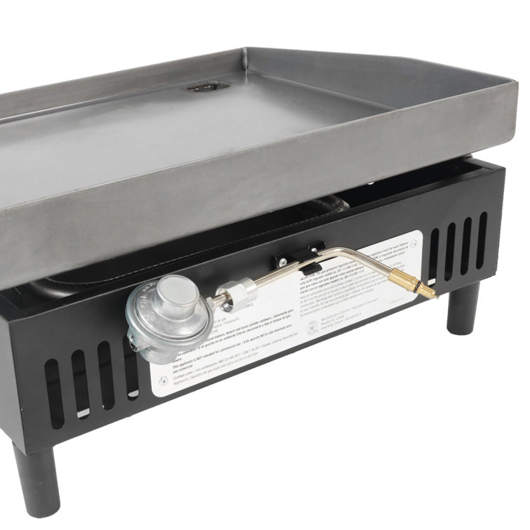 19-Inch Black Stainless Steel Portable Propane Gas Griddle
