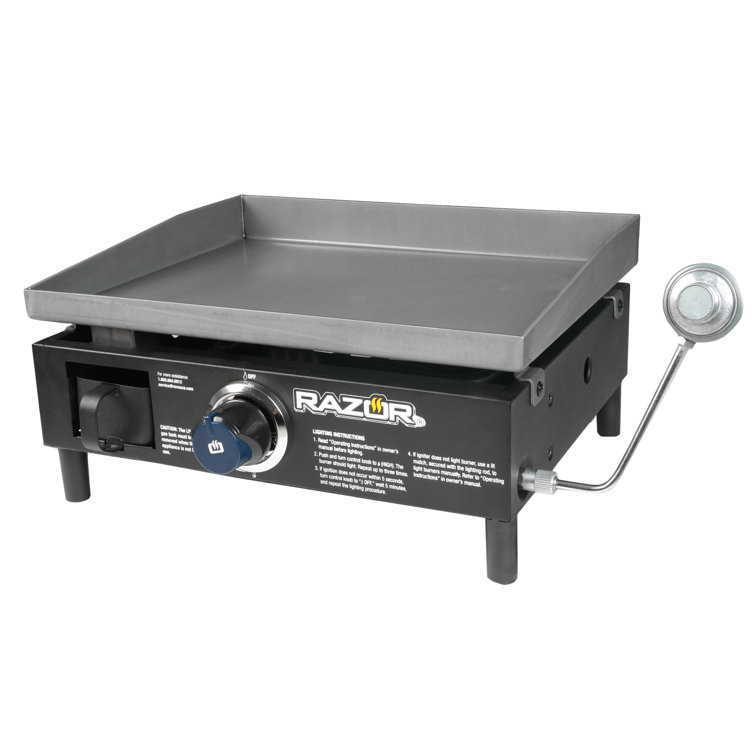 19-Inch Black Stainless Steel Portable Propane Gas Griddle