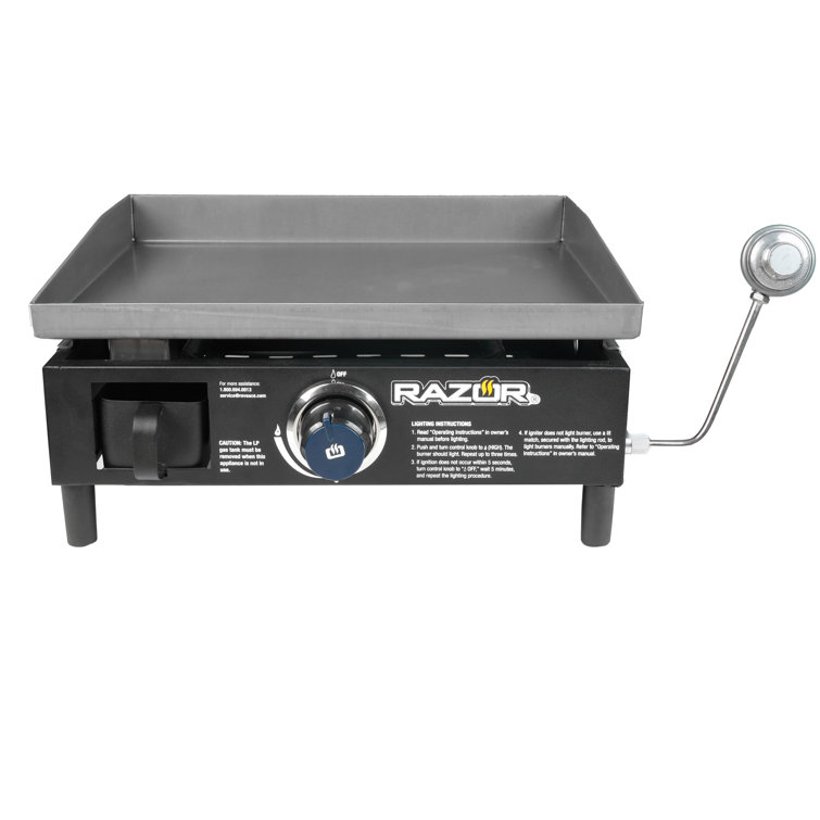 19-Inch Black Stainless Steel Portable Propane Gas Griddle