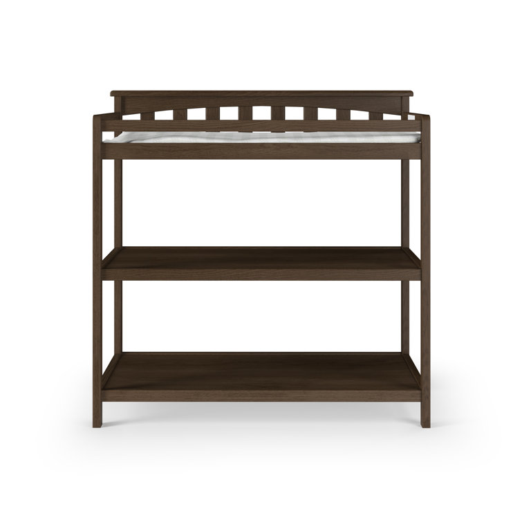 Slate Grey Modern Flat Top Changing Table with Safety Strap