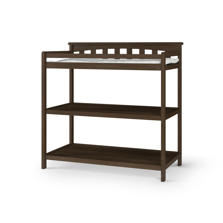 Slate Grey Modern Flat Top Changing Table with Safety Strap