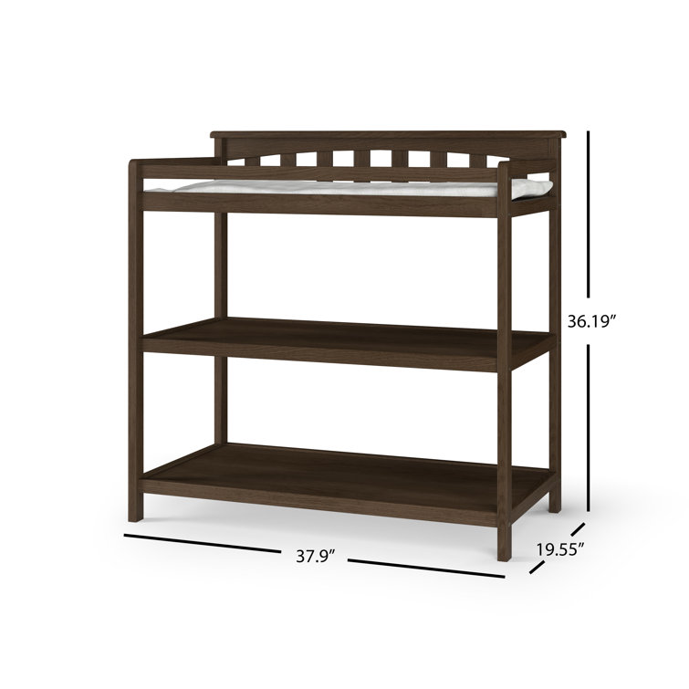 Slate Grey Modern Flat Top Changing Table with Safety Strap