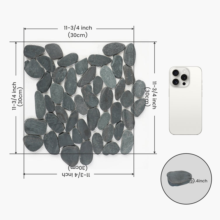 StoneCreek Grey Natural Pebble Mosaic Tile for Indoor/Outdoor Use