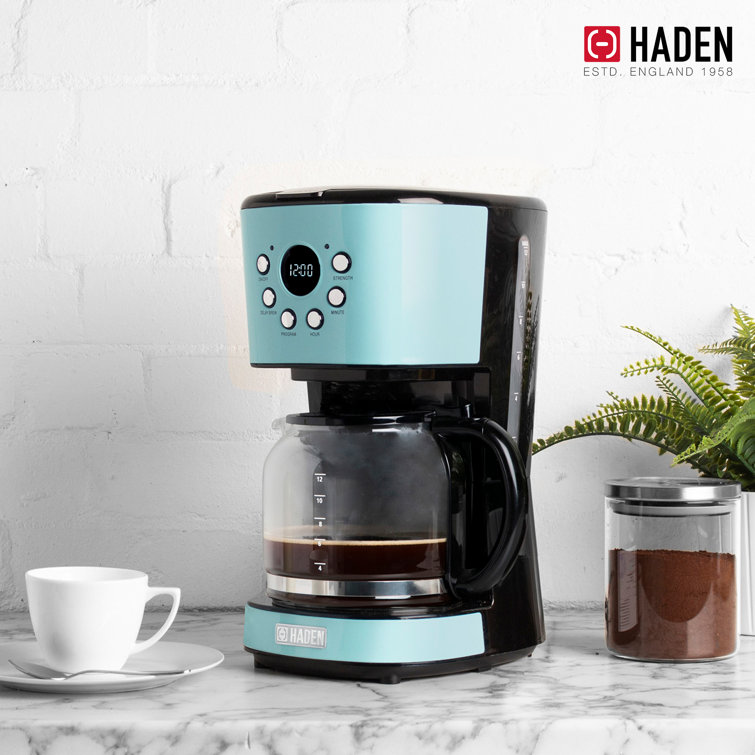 Turquoise Heritage 12-Cup Programmable Drip Coffee Maker with Strength Selector