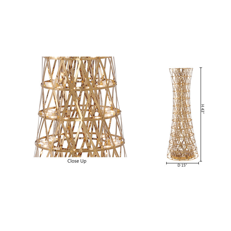 43'' Gold Stainless Steel LED Column Floor Lamp