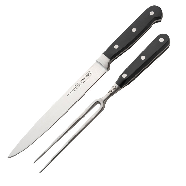 Viking Hard Anodized Roaster with Copper Handles, Rack and 2pc Carving Set