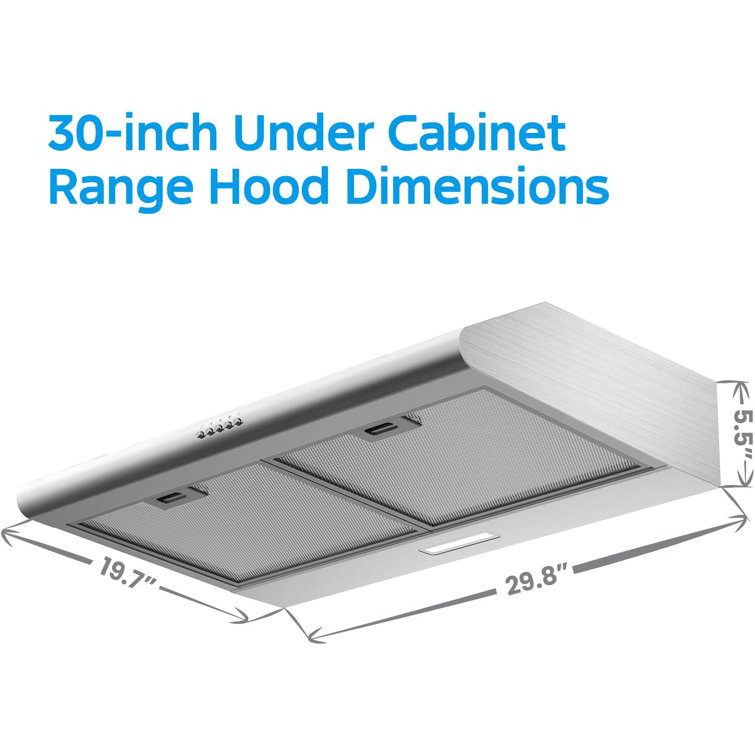 Midea 30-Inch Stainless Steel Convertible Under Cabinet Range Hood