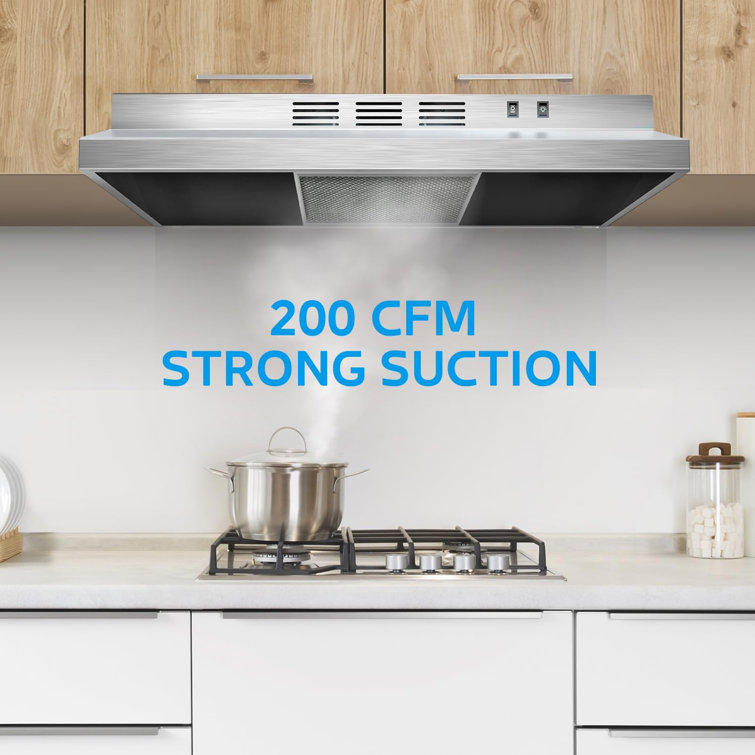 Midea 30-Inch Stainless Steel Convertible Under Cabinet Range Hood