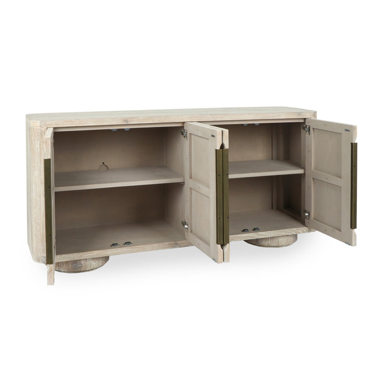 Tiber 74" White Wash Oak Veneer Buffet Sideboard