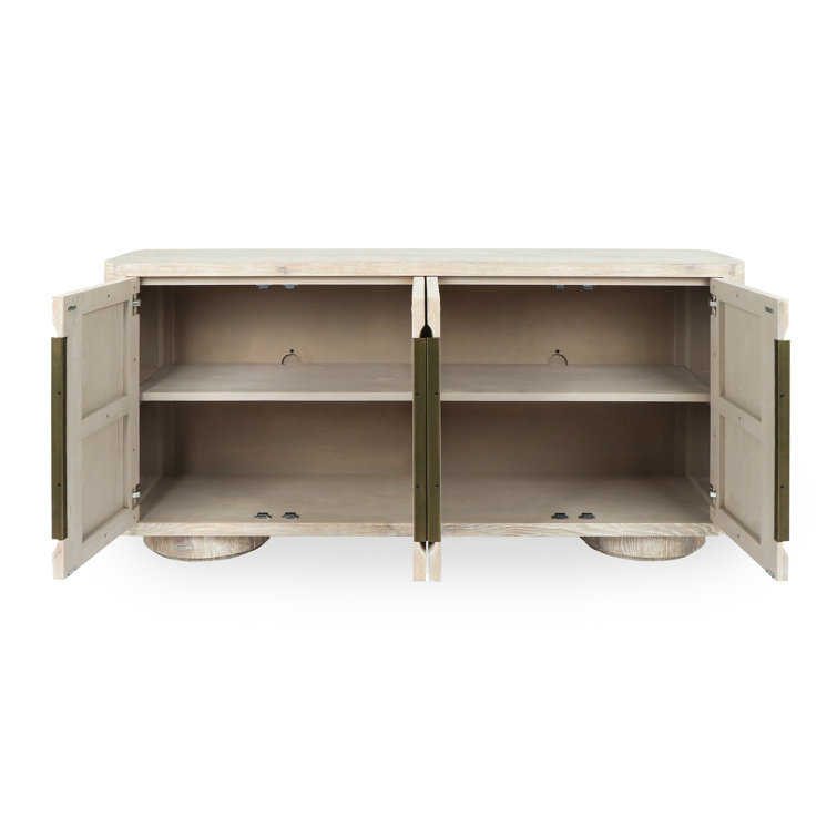 Tiber 74" White Wash Oak Veneer Buffet Sideboard