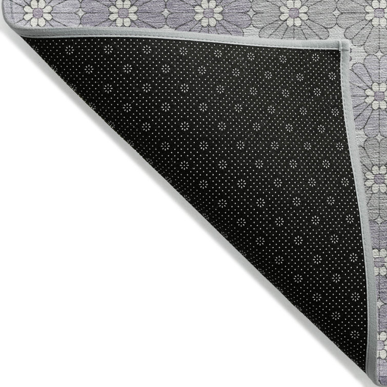 Lavender Synthetic Flat Woven Washable Runner Rug 2'3" x 7'6"