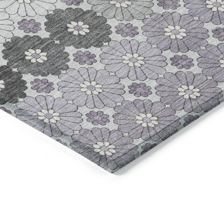 Lavender Synthetic Flat Woven Washable Runner Rug 2'3" x 7'6"