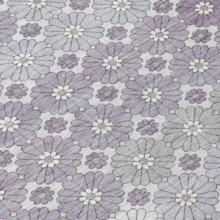 Lavender Synthetic Flat Woven Washable Runner Rug 2'3" x 7'6"