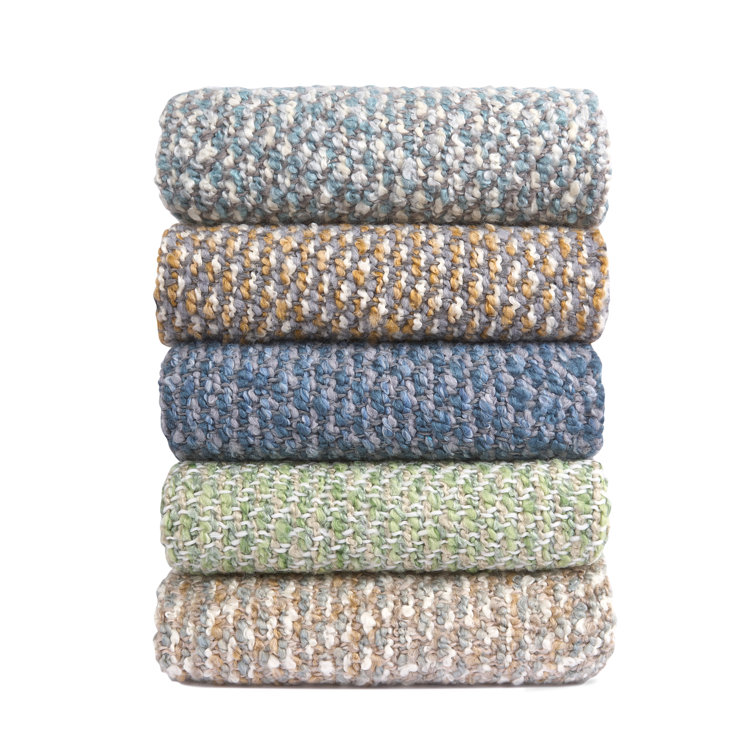 Surf Blue and Green Acrylic Reversible Throw Blanket