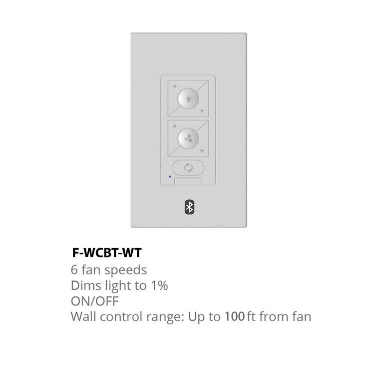 White Bluetooth Wall Control for Ceiling Fans