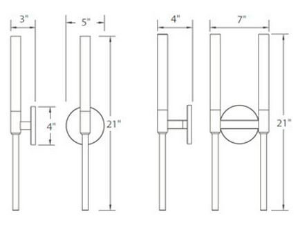 Polished Nickel Clear Crystal LED Wall Sconce