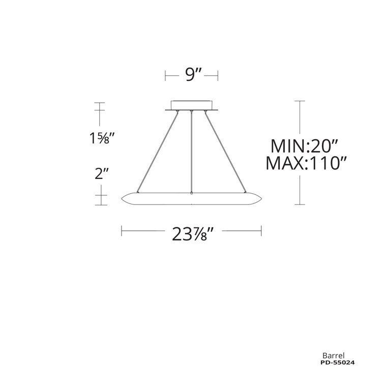 Sleek Halo 24" Brushed Aluminum LED Pendant Light