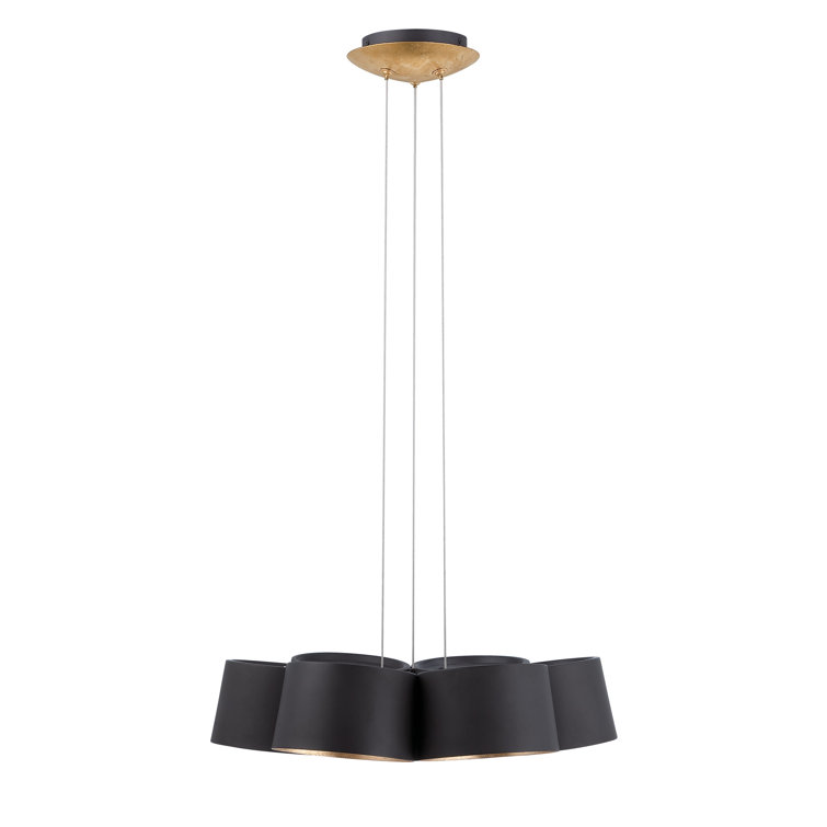Marimba Gold Leaf 7-Light LED Cluster Pendant with Opal Glass Diffuser