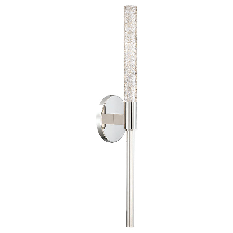 Polished Nickel Clear Crystal LED Wall Sconce