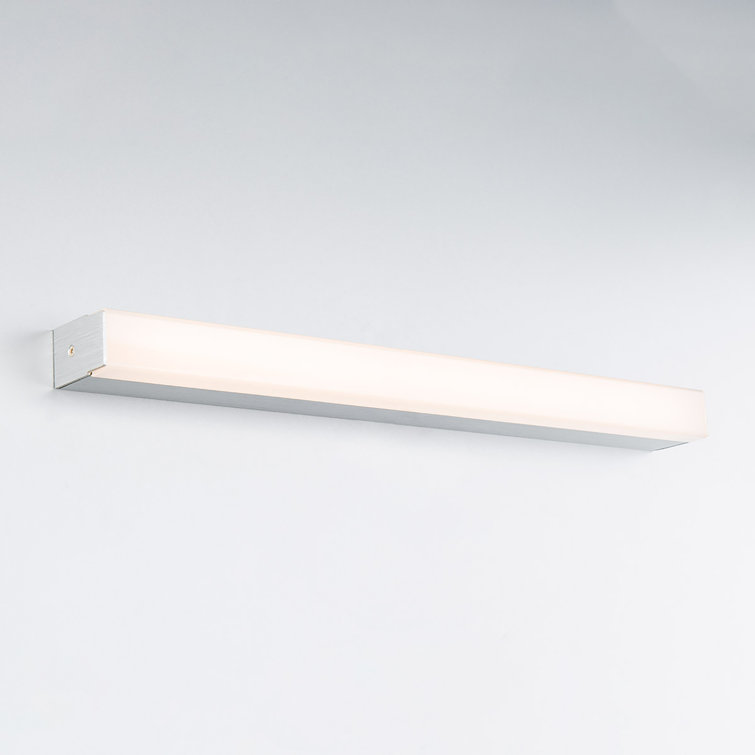 Sleek Brushed Aluminum 64W LED Vanity Light with White Acrylic Diffuser