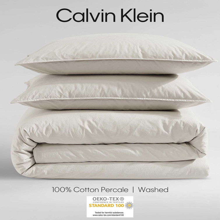 Light Beige Cotton Twin/Twin XL Comforter Set with Shams