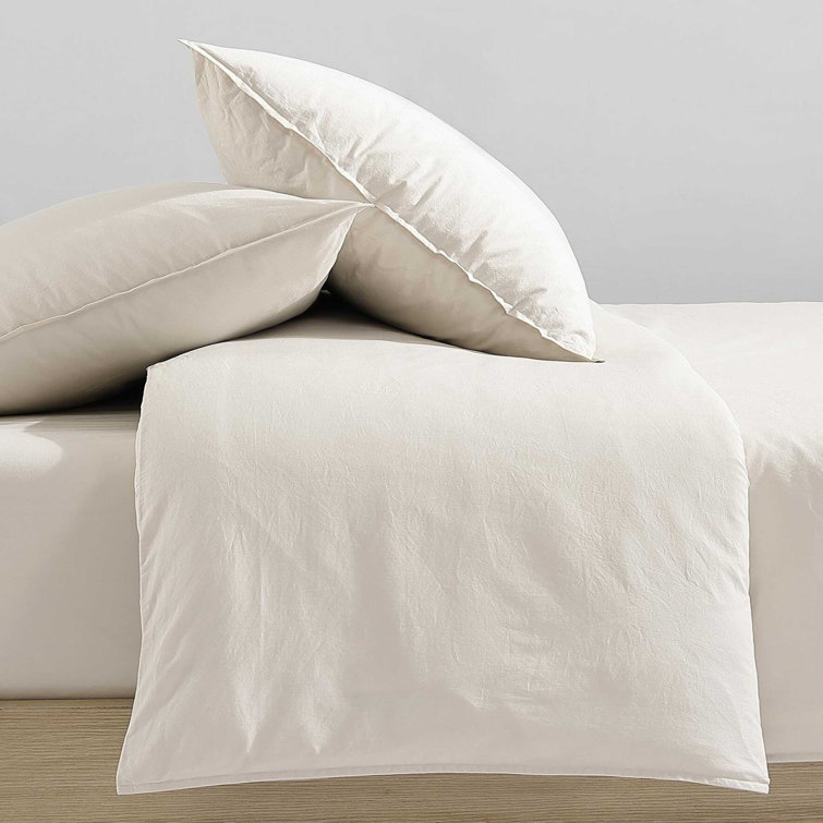 Light Beige Cotton Twin/Twin XL Comforter Set with Shams