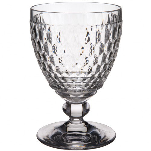 Boston Clear Crystal Goblet with Hobnail Design, 13.5 oz