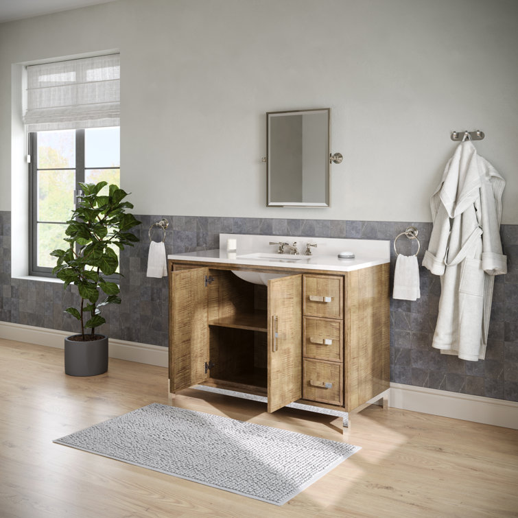 Westin 48" Lustrous Walnut Freestanding Single Bathroom Vanity with Quartz Top